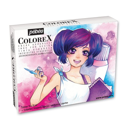 PEBEO 320298 Watercolor ink set Manga Colorex 20 ml 10 colors.